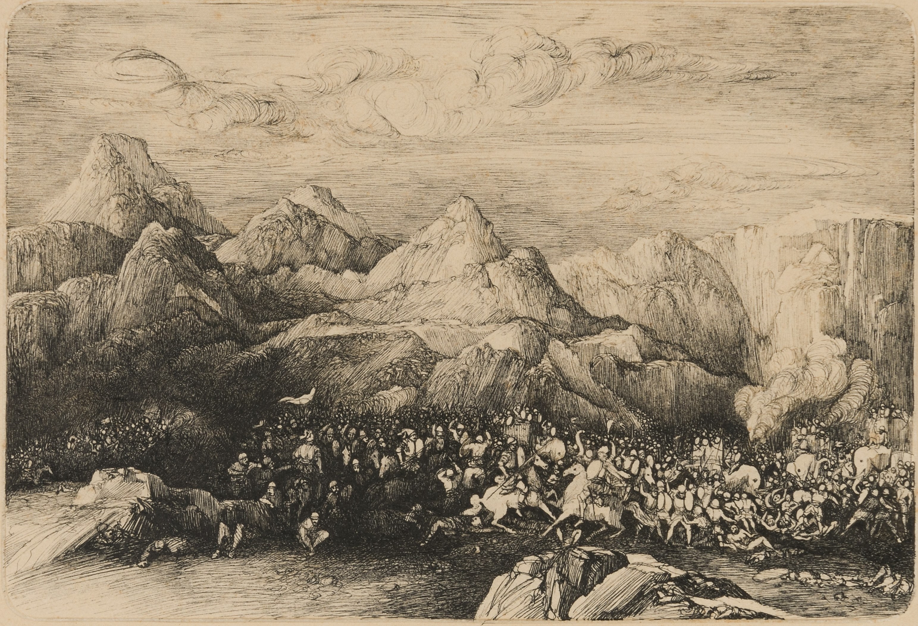 A Battle in a Rocky Landscape (Hannibal’s Army Crossing the Alps?)
